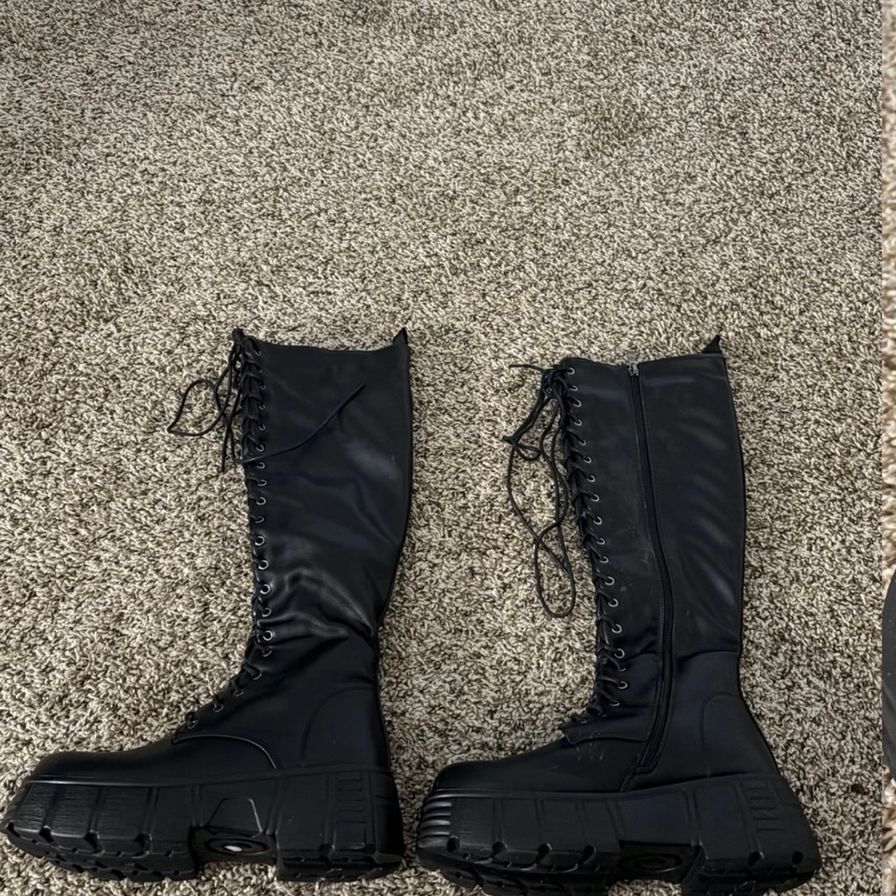 Dolls Kill Black Platform Combat Boots